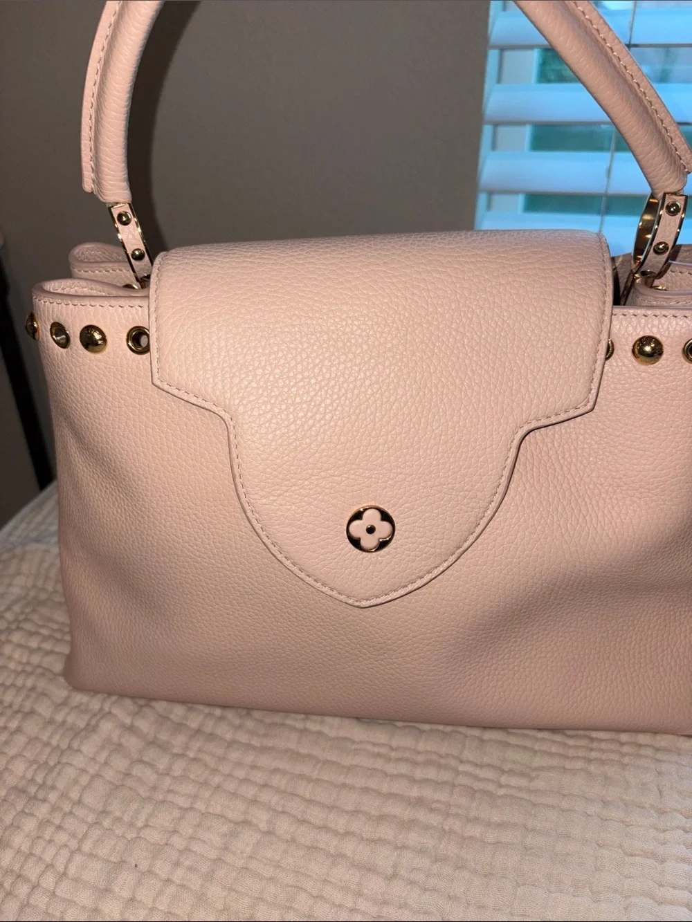 Louis Vuitton Taurillon Studdy Capucines MM